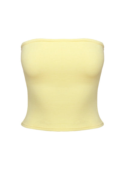 Baseline Strapless Rib Top Yellow