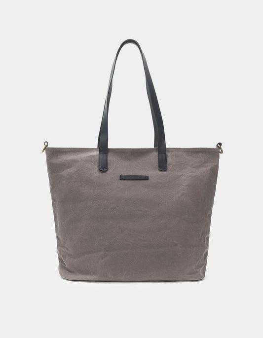 Carry-All Waxed Canvas Tote in Grey