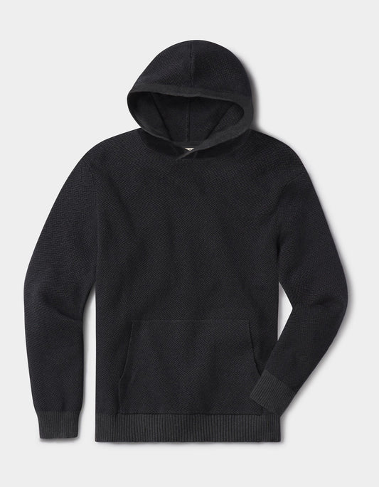 Herringbone Knit Hoodie in Charcoal