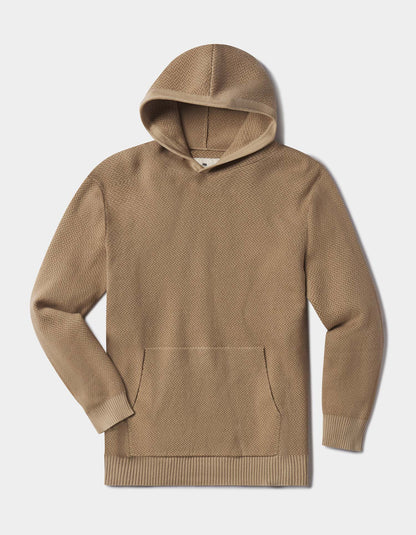 Herringbone Knit Hoodie in Toasted Chestnut