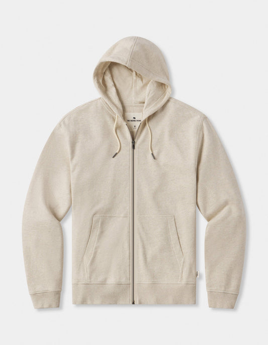 Cole Terry Full-Zip Hoodie in Oatmeal