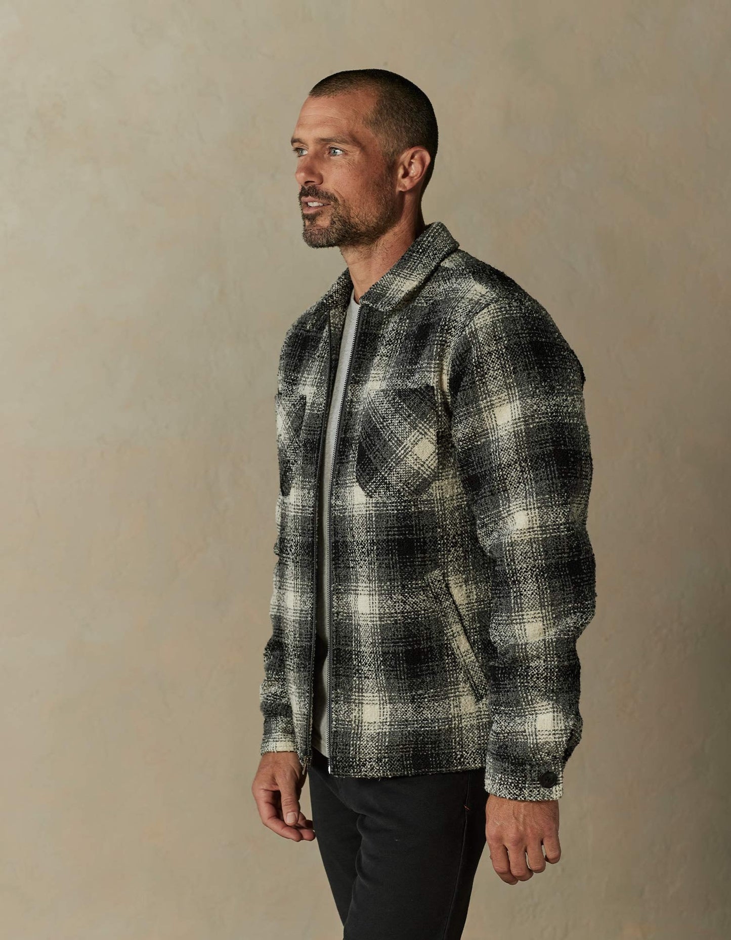 Bryson Jacket in Black/White Plaid