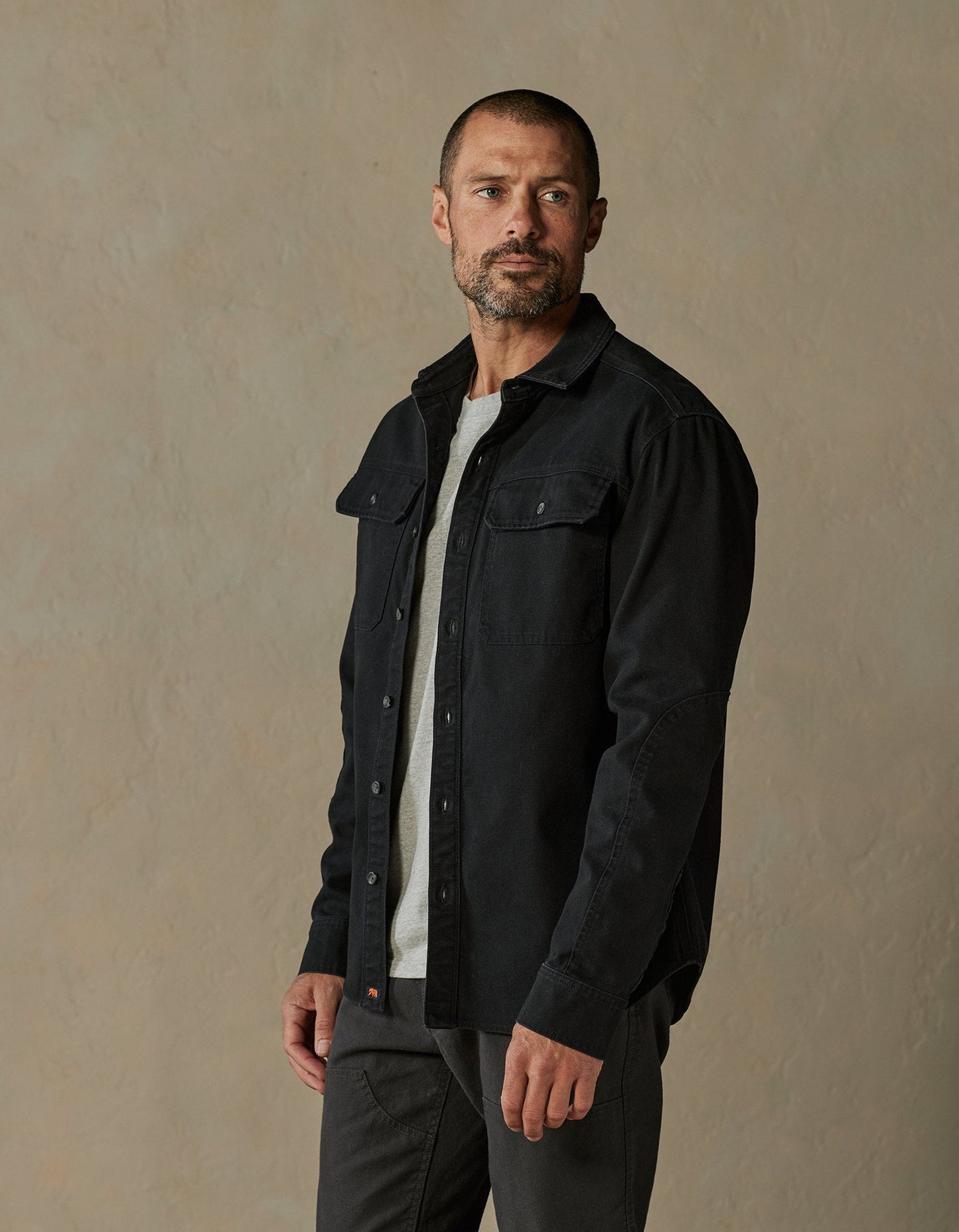 Canvas Shirt Jacket in Black