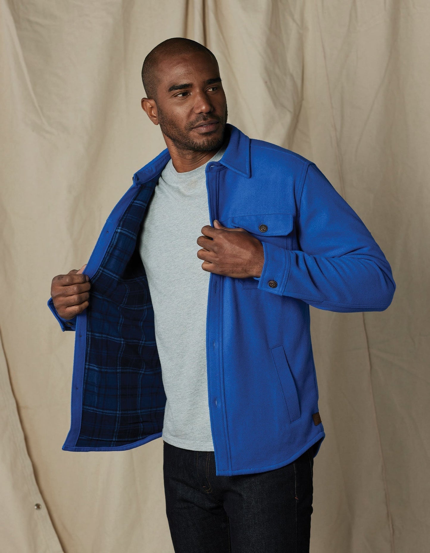 Brightside Flannel Lined Workwear Jacket in Cobalt