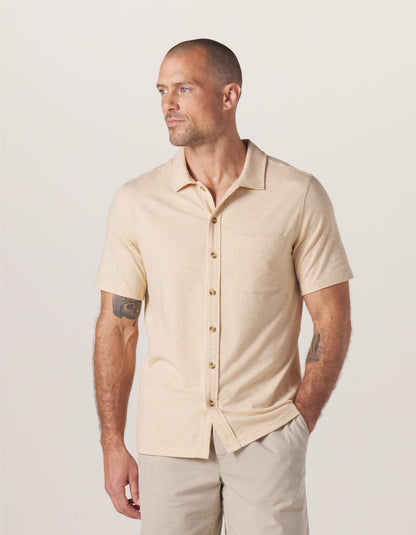 Active Puremeso Weekend Button Down in Iced Latte