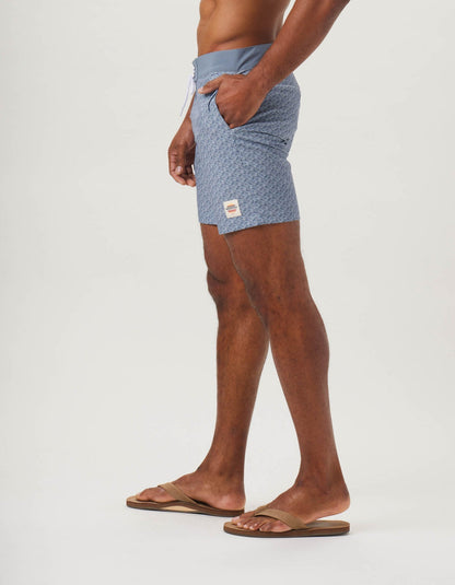 Apollo Trunk in Vintage Blue Wave Print