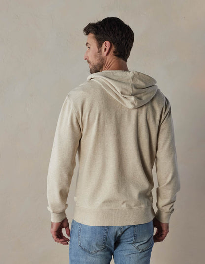 Cole Terry Full-Zip Hoodie in Oatmeal