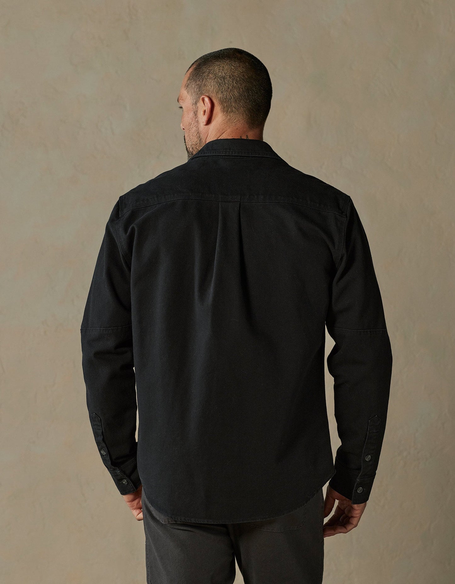 Canvas Shirt Jacket in Black