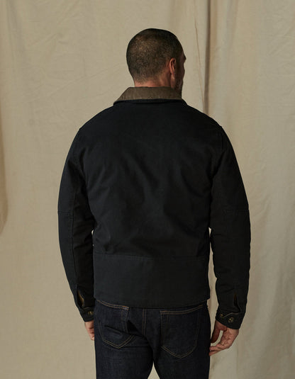 Canvas Zip Front Jacket in Black