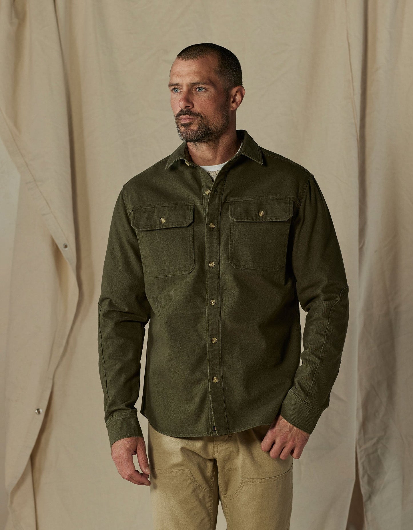 Canvas Shirt Jacket in Alpine