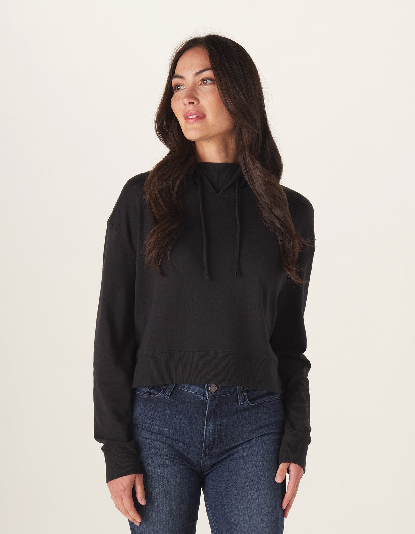 Puremeso Cropped Hoodie in Black