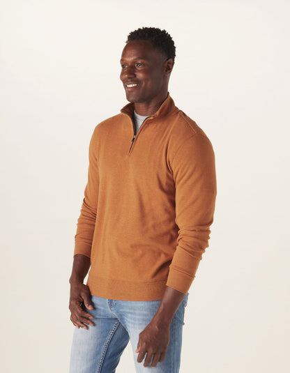 Puremeso Weekend Quarter Zip in Almond