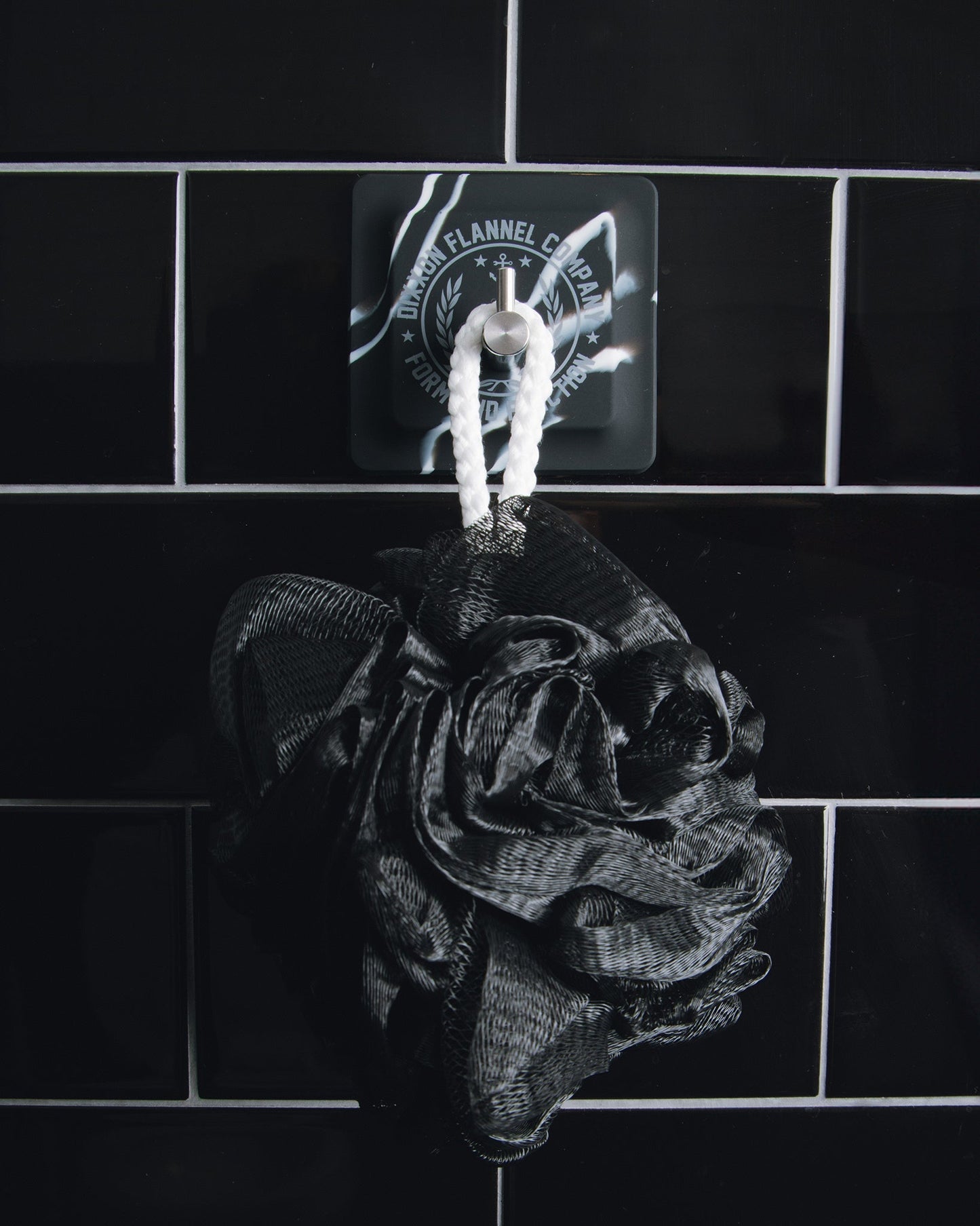 Adhesive Shower Hook - Black Marble