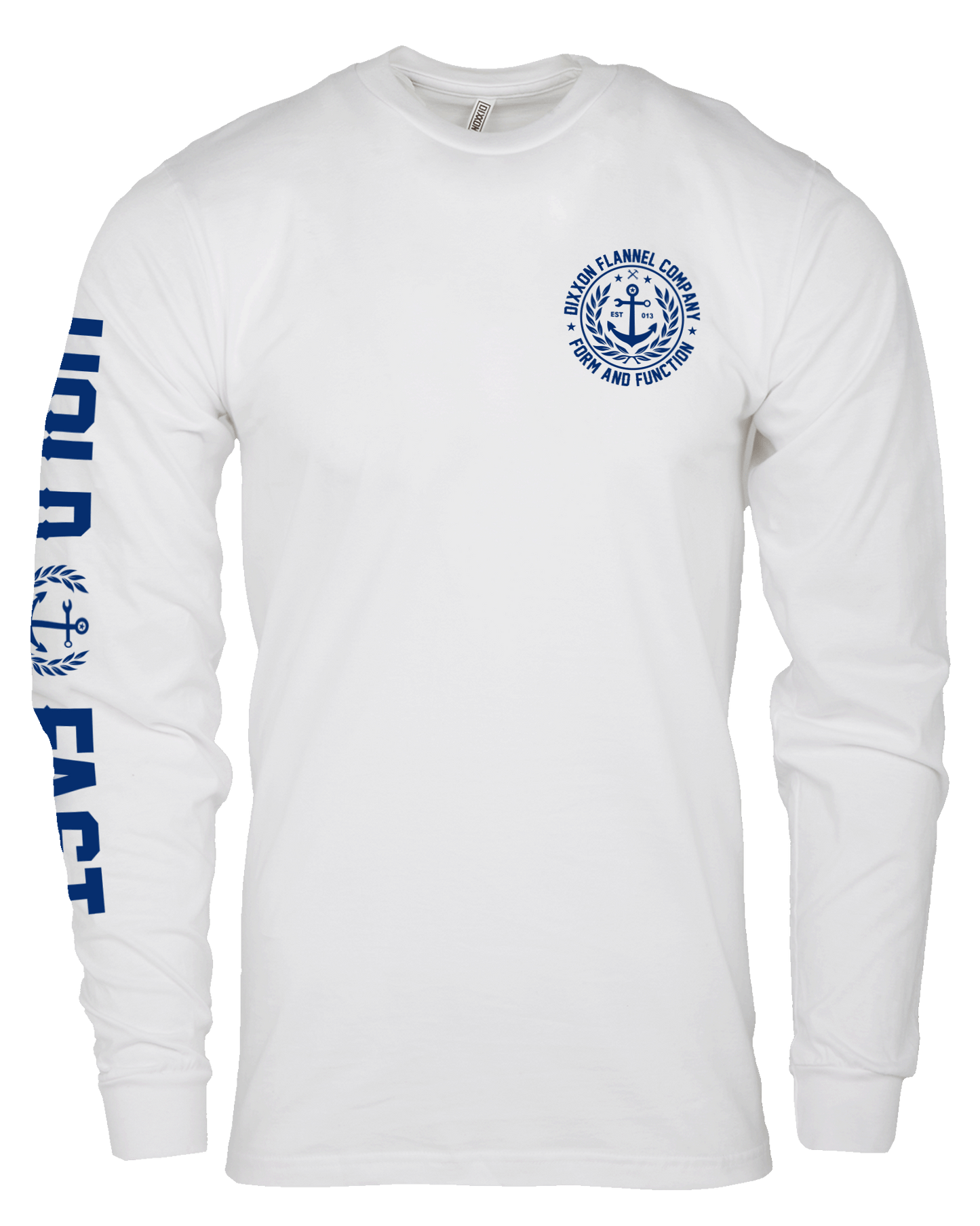 Anchor Crest Long Sleeve T-Shirt - White & Navy