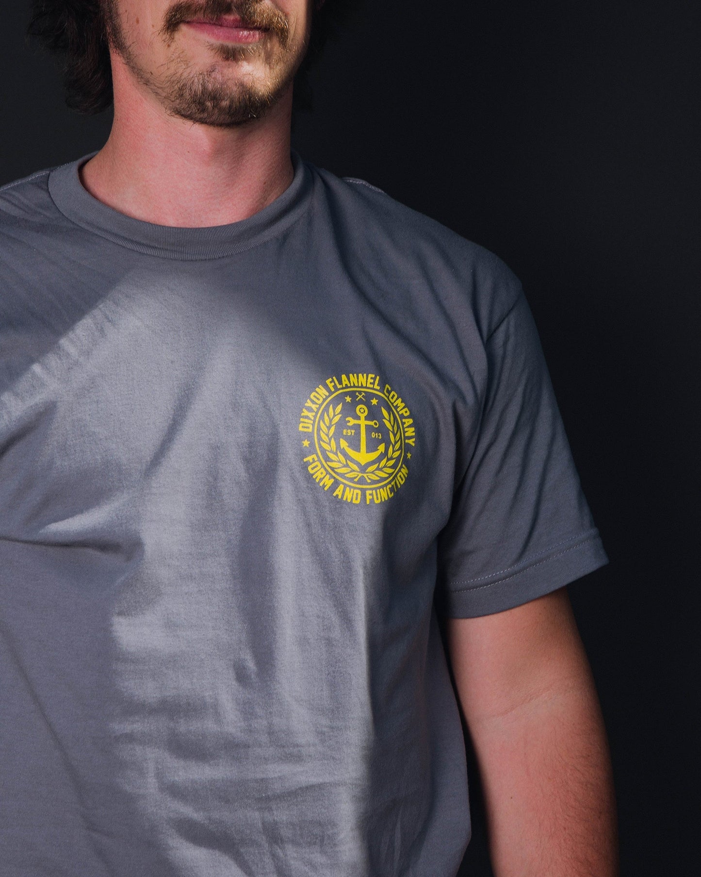 Anchor Crest T-Shirt - Gray & Yellow