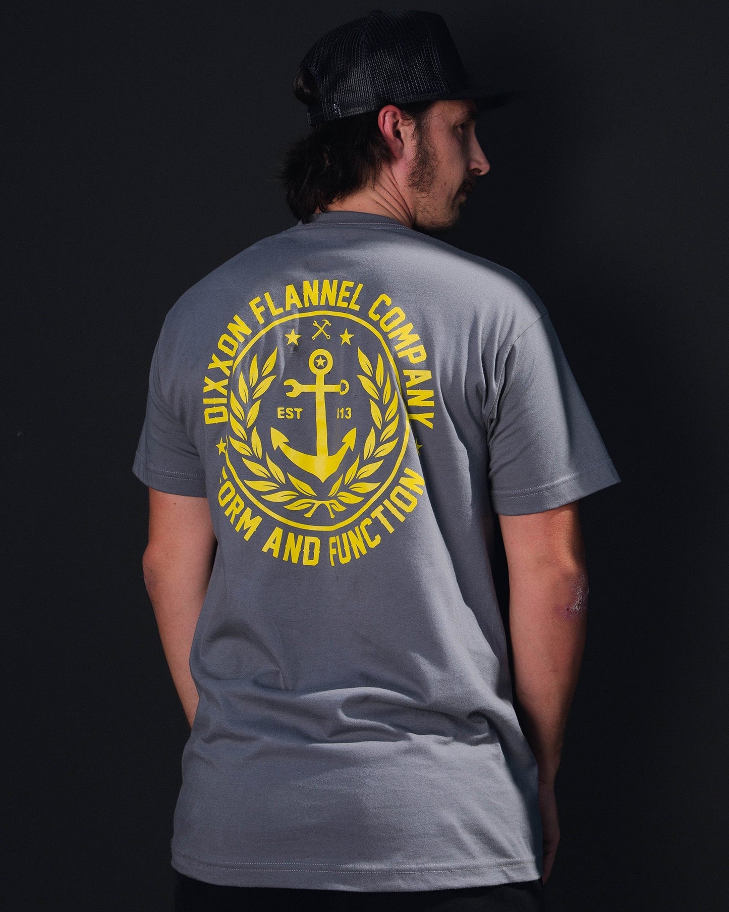 Anchor Crest T-Shirt - Gray & Yellow