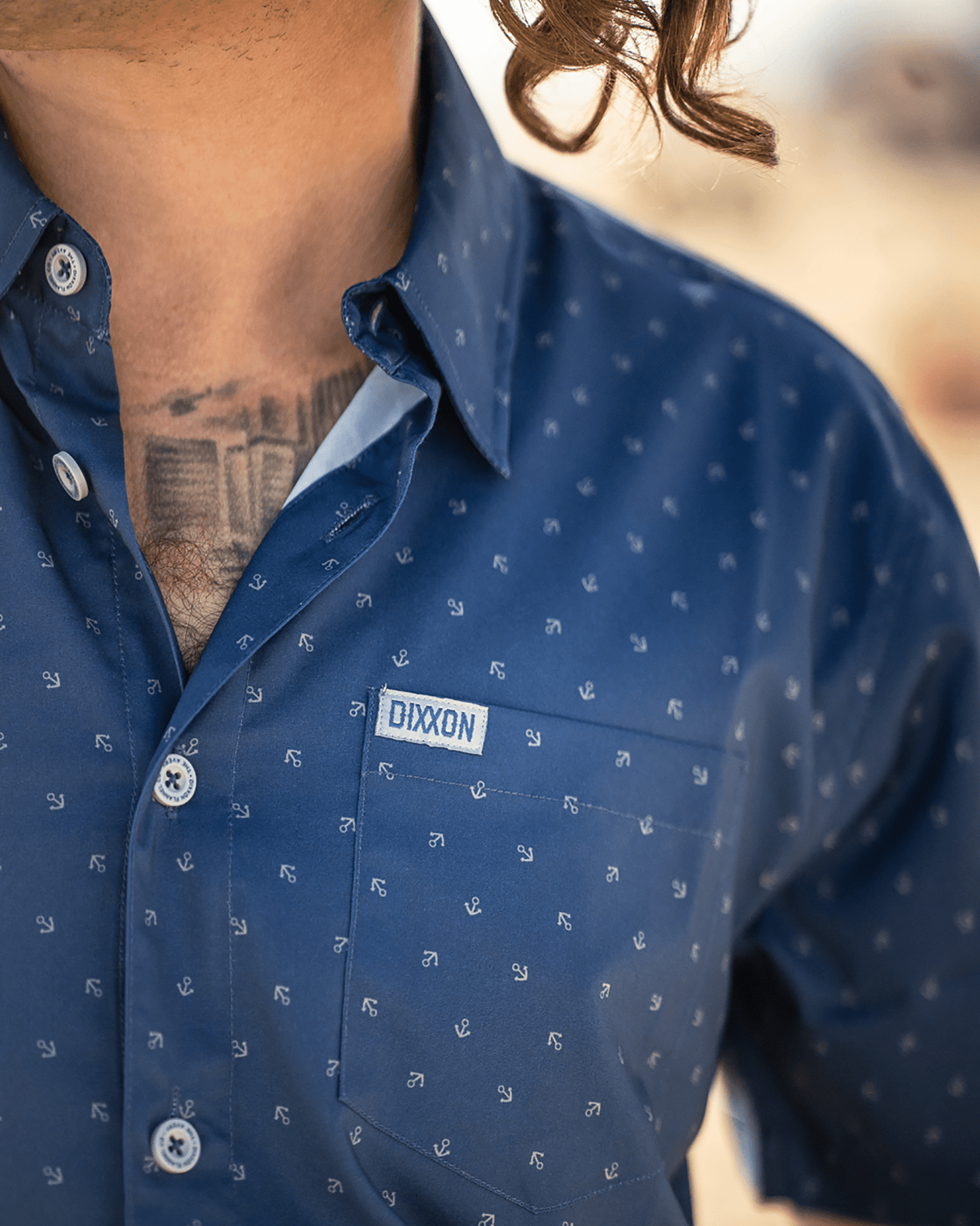 Avery Party Shirt - Blue & Gray