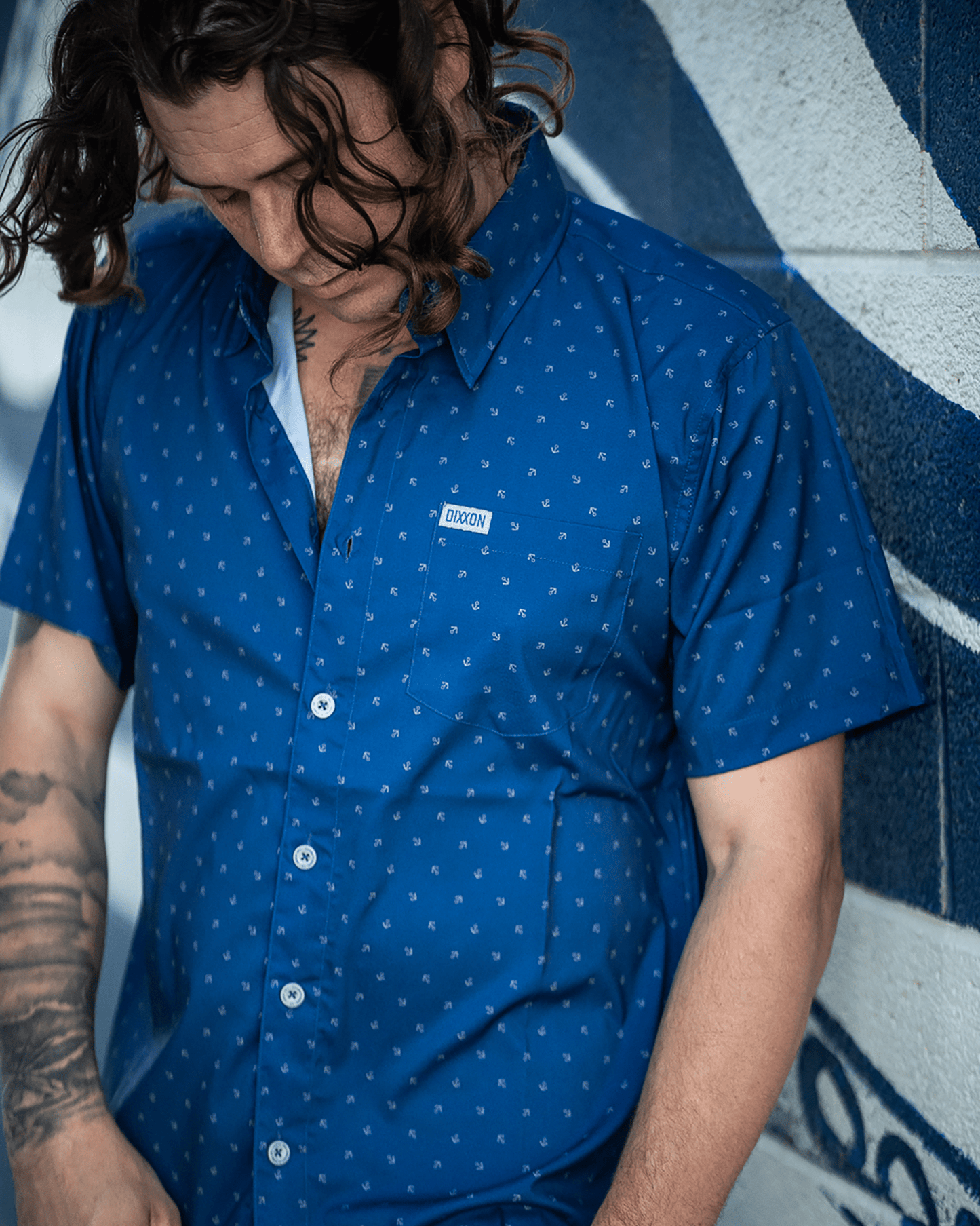 Avery Party Shirt - Blue & Gray