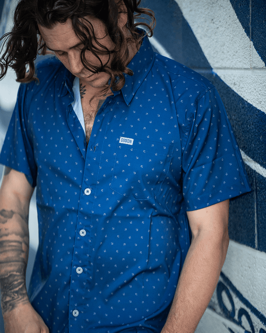 Avery Party Shirt - Blue & Gray