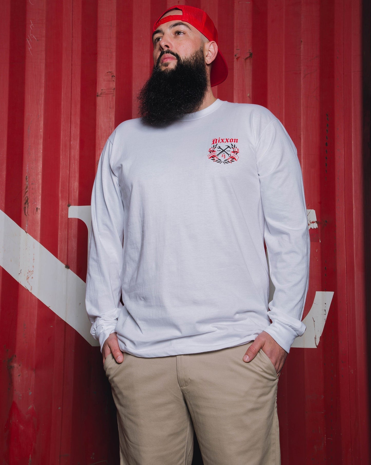 Award Long Sleeve T-Shirt - White, Black, & Red