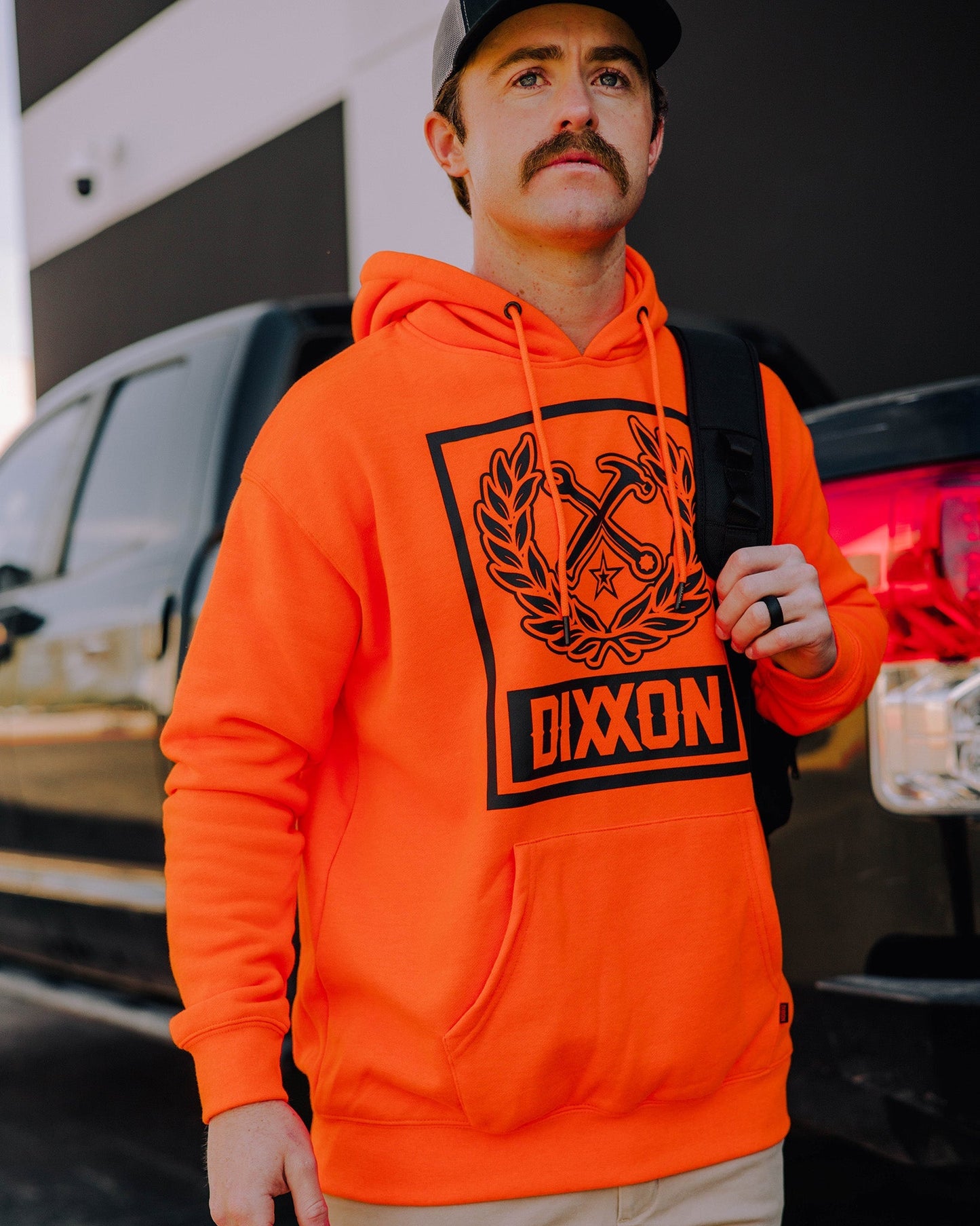 Black Box Crest Pullover Hoodie - Safety Orange