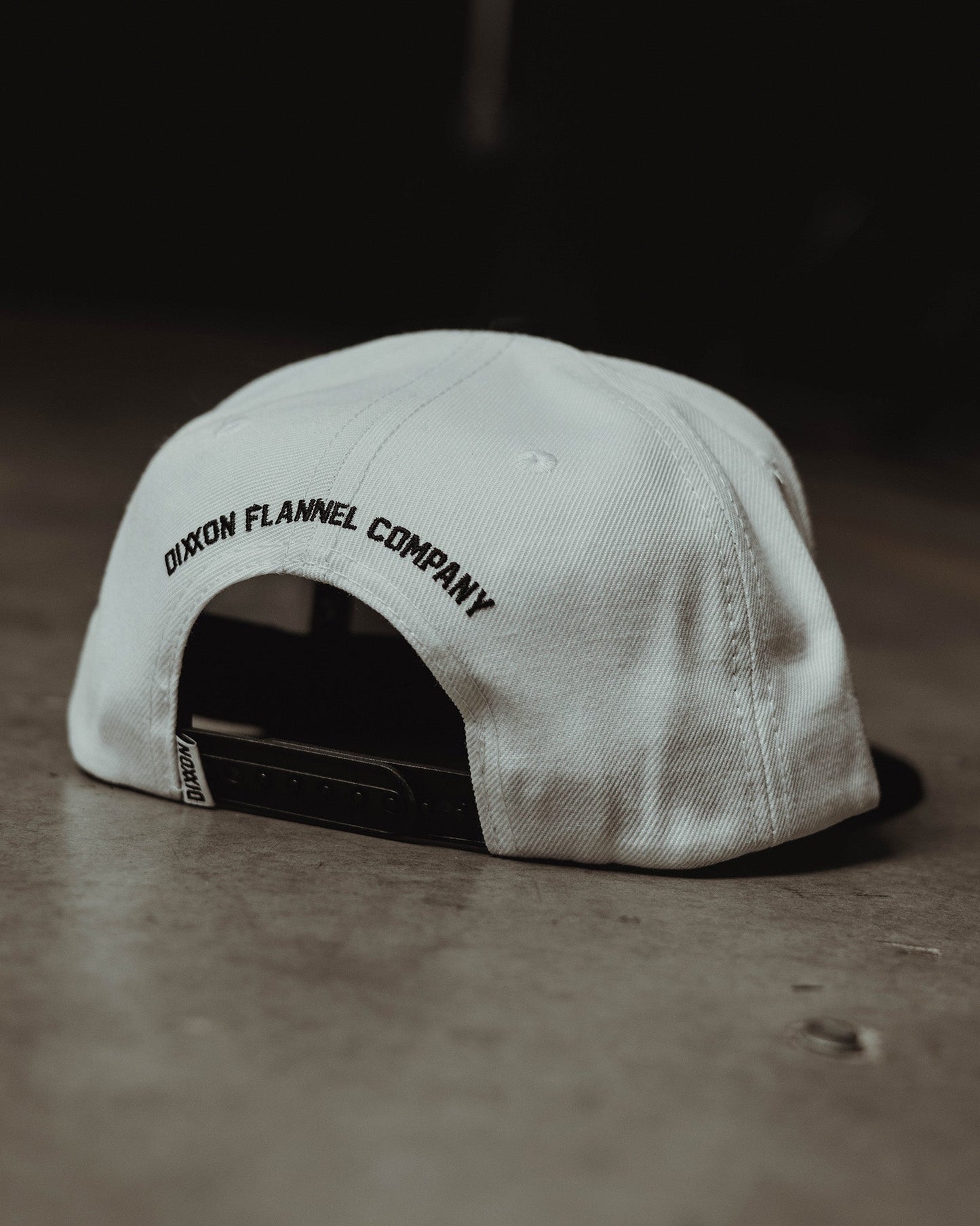 Black D-Star Flat Bill Snapback - White