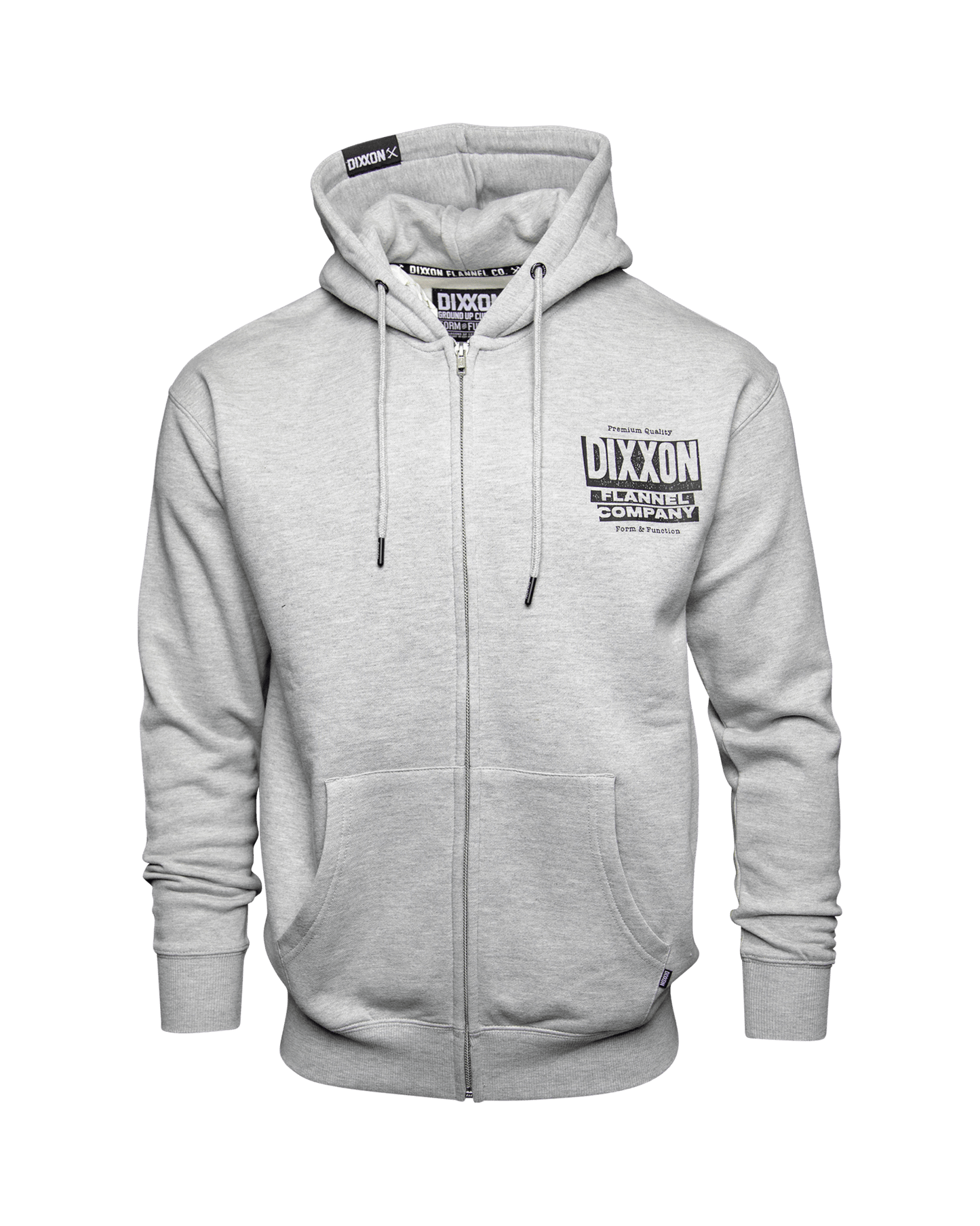 Black Premium Quality Zip Up Hoodie - Heather Gray