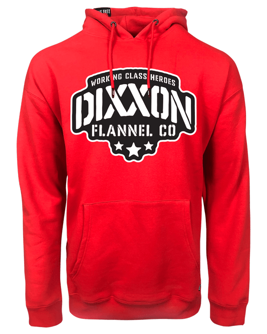 Black Stencil Pullover Hoodie - Red