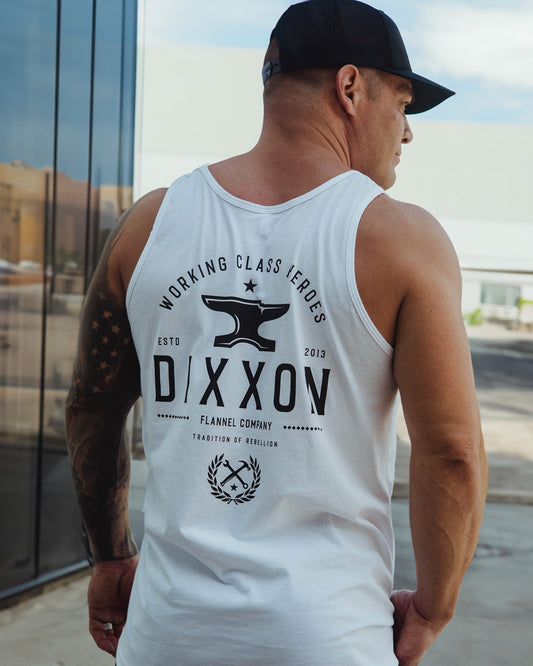 Black Tradition Badge Tank - White