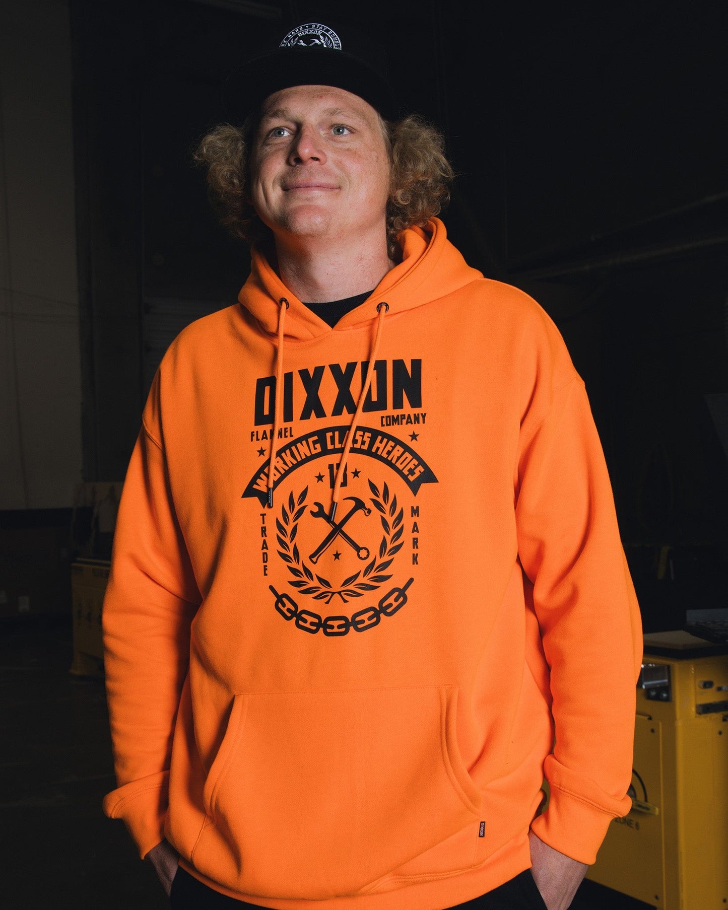 Black Weld Pullover Hoodie - Safety Orange