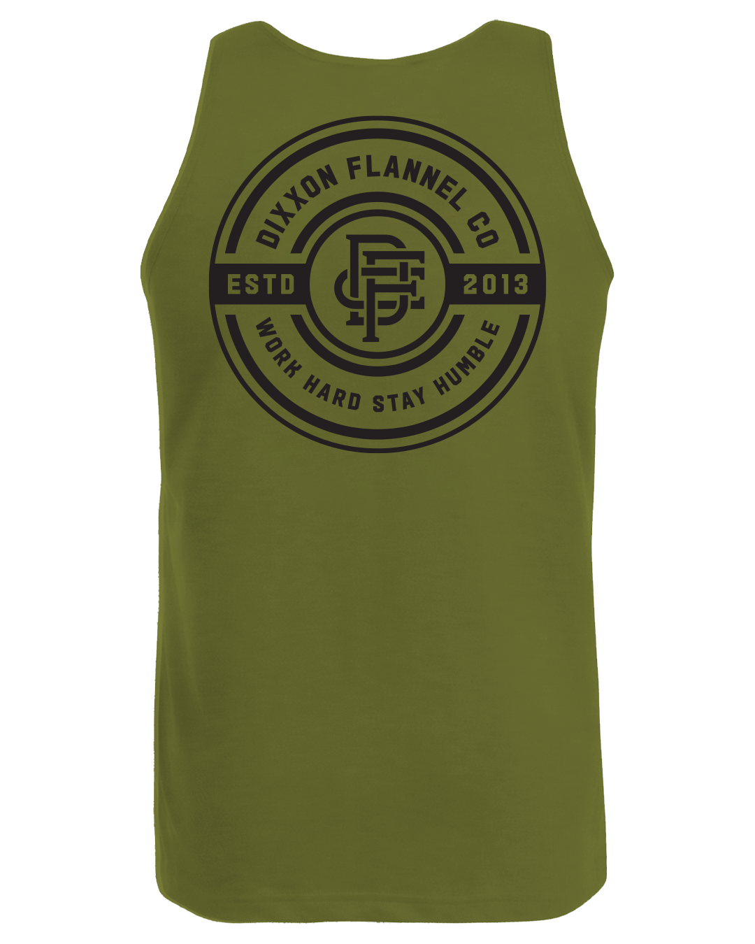 Black Work Hard Badge Tank - O.D. Green