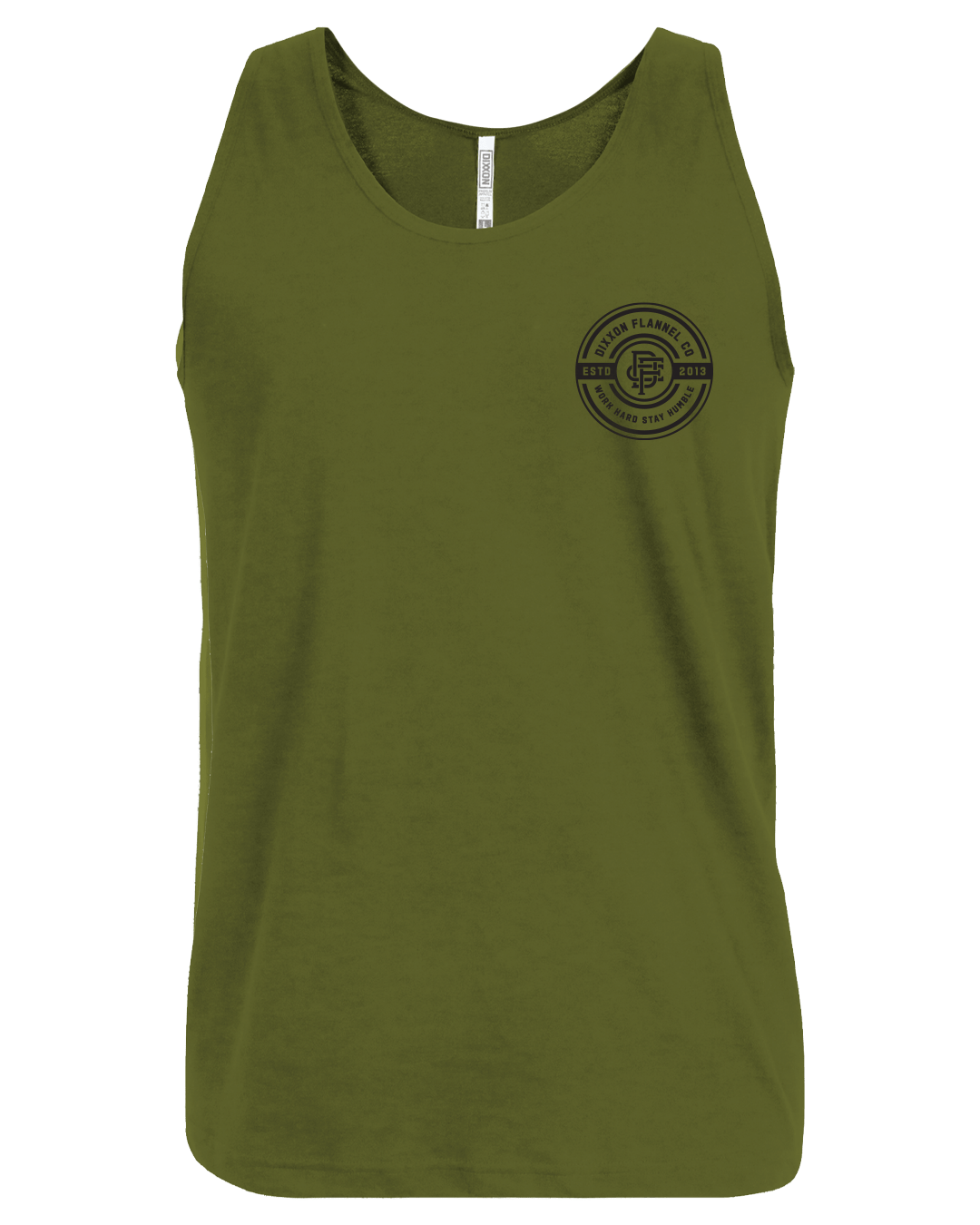 Black Work Hard Badge Tank - O.D. Green