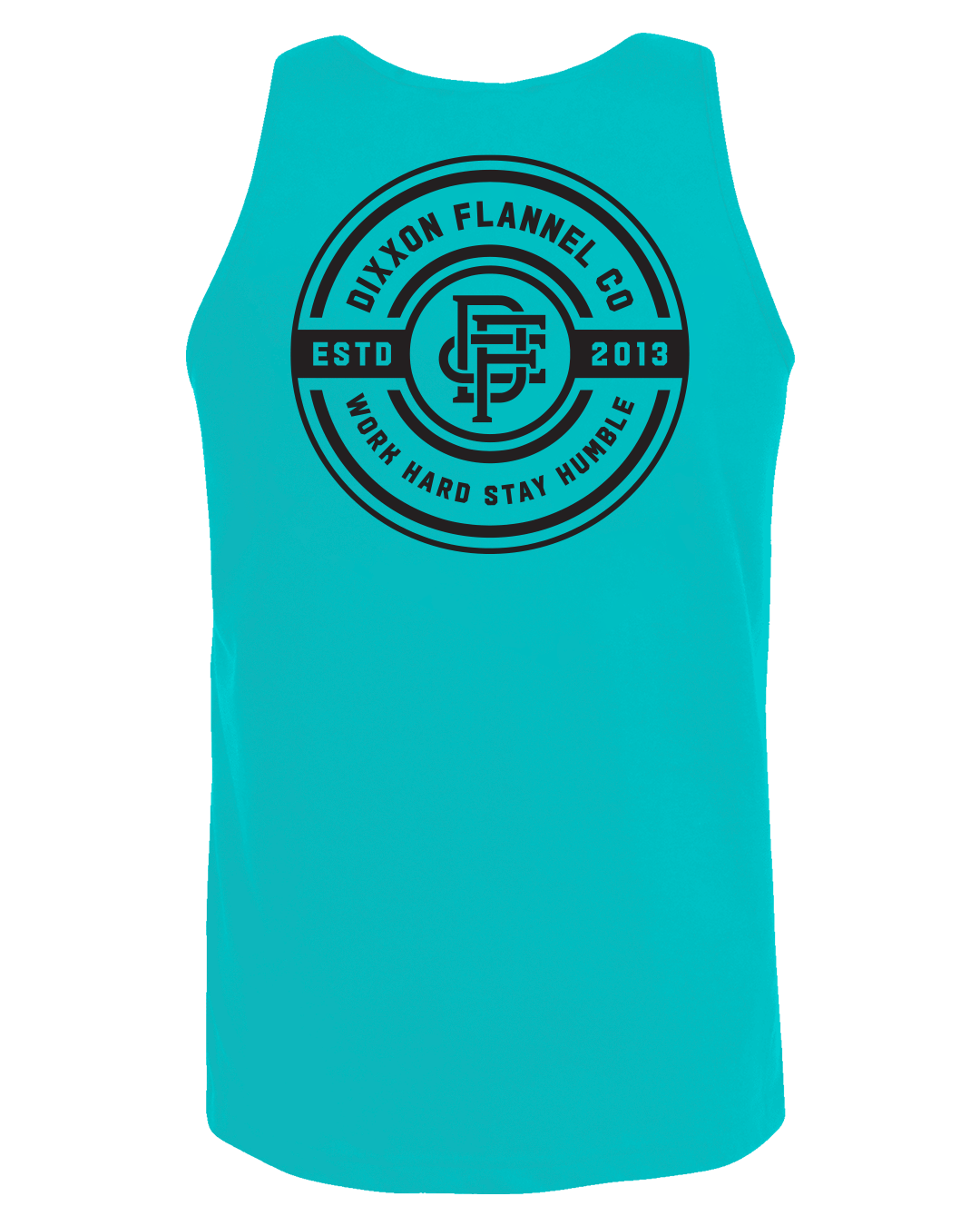 Black Work Hard Badge Tank - Tiffany