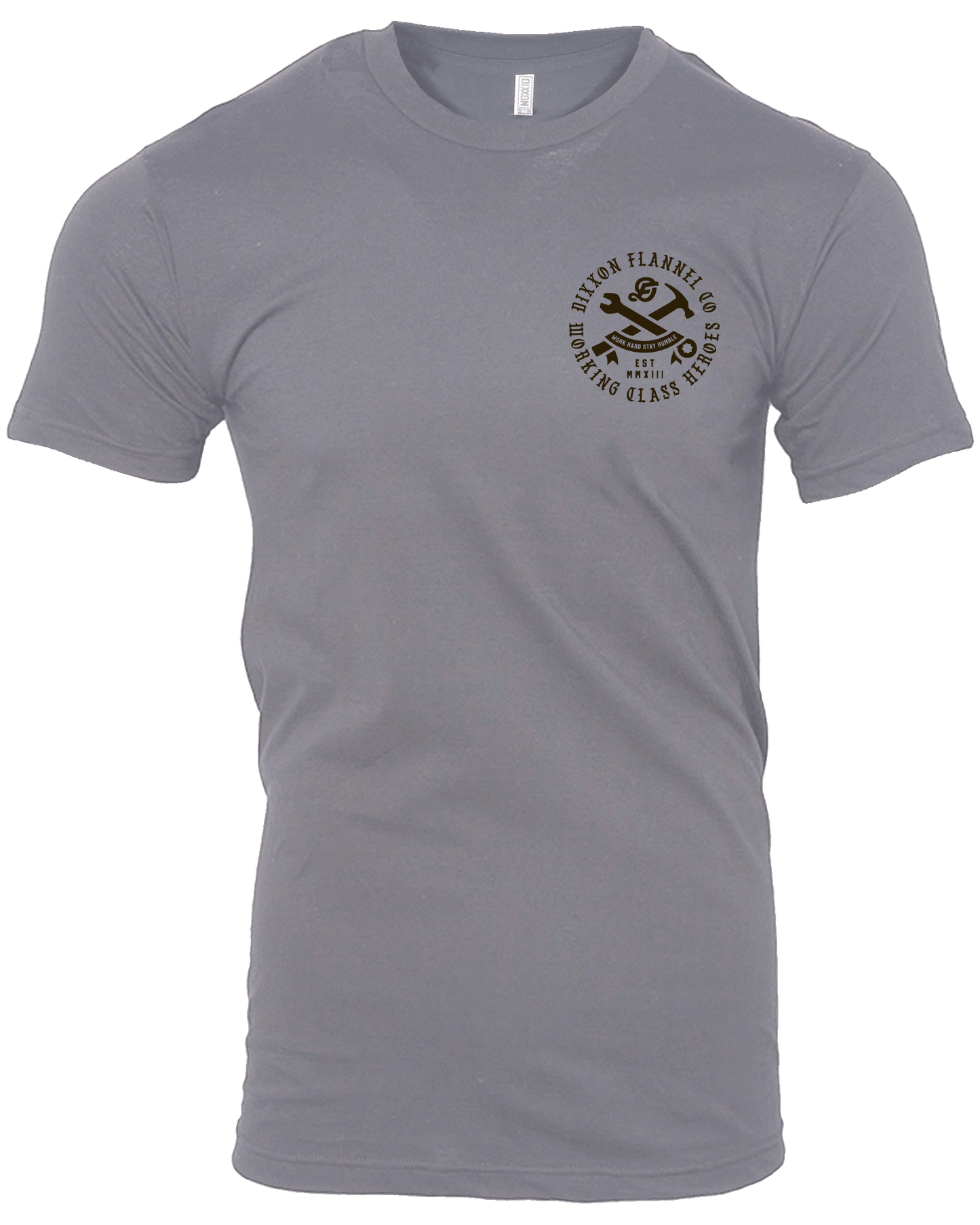 Black Working Class Badge T-Shirt - Charcoal