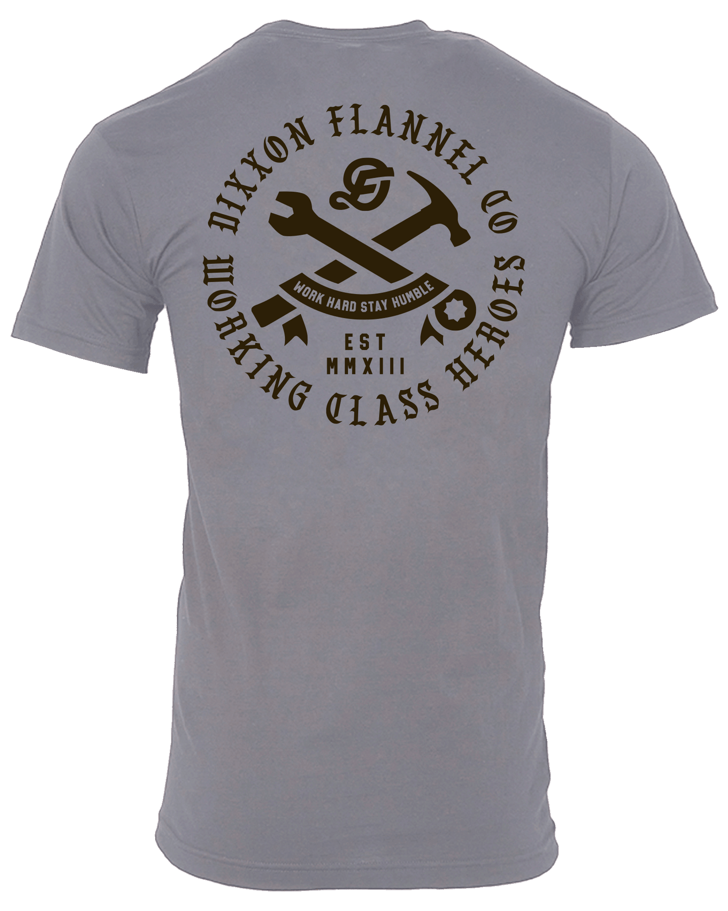 Black Working Class Badge T-Shirt - Charcoal