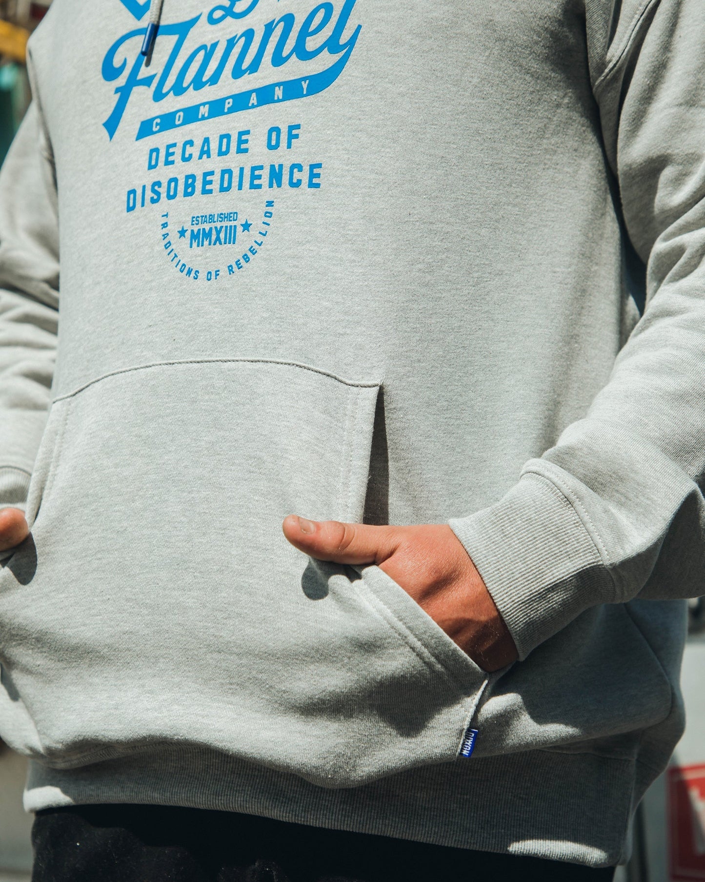 Blue Pastime Pullover Hoodie - Heather Gray