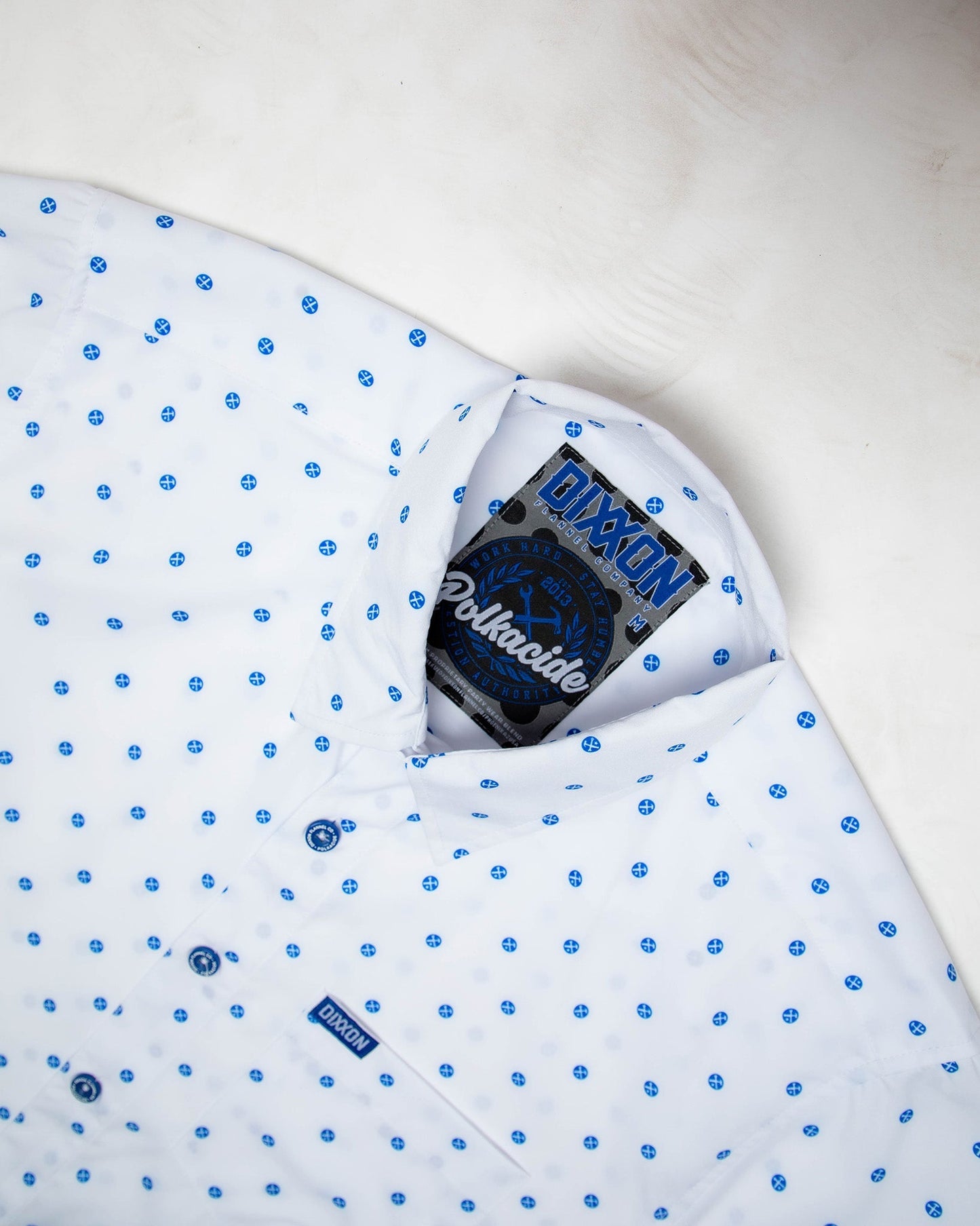 Blue Polkacide Party Shirt - White