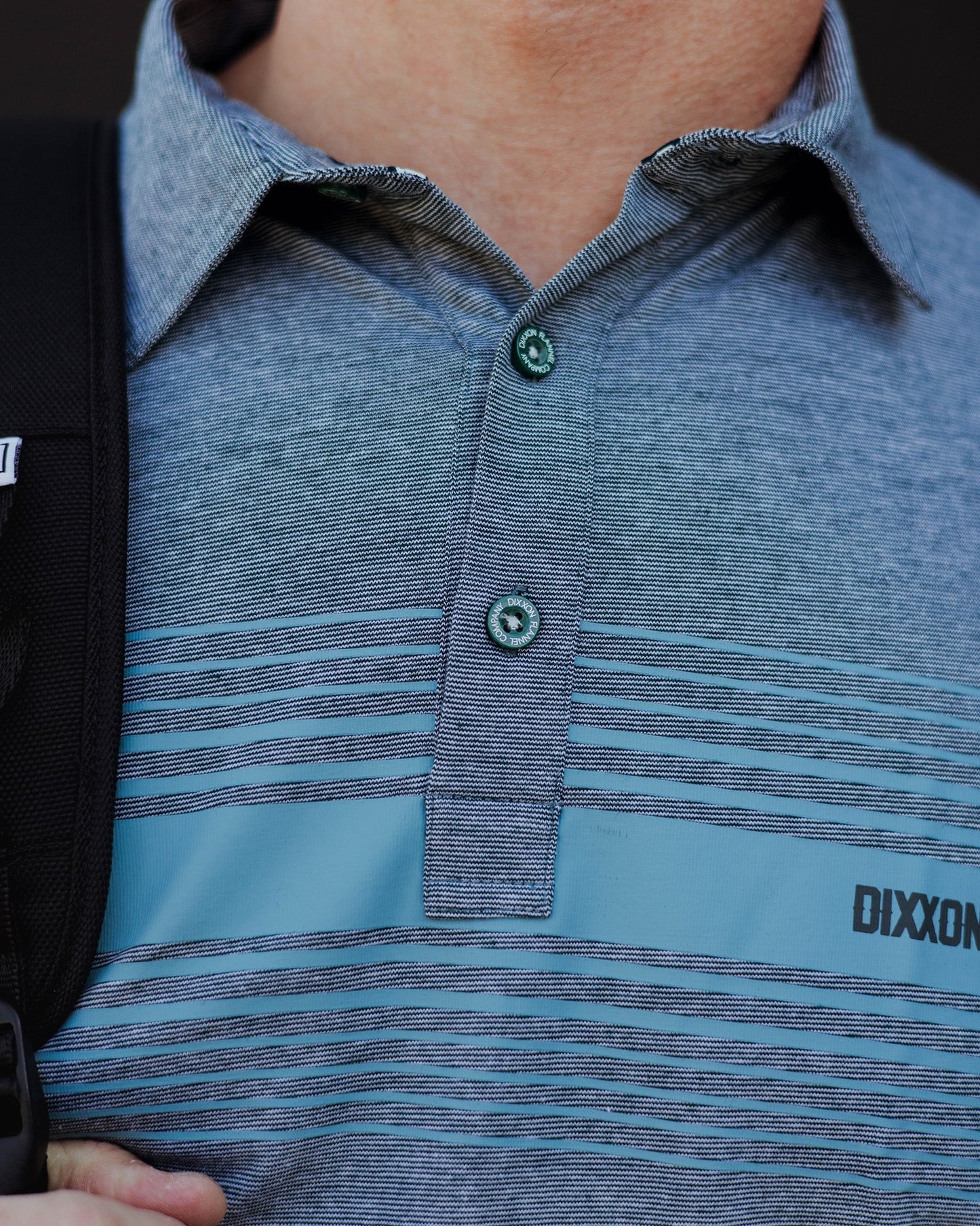 Blue Stripe Premium Polo - Heathered Teal