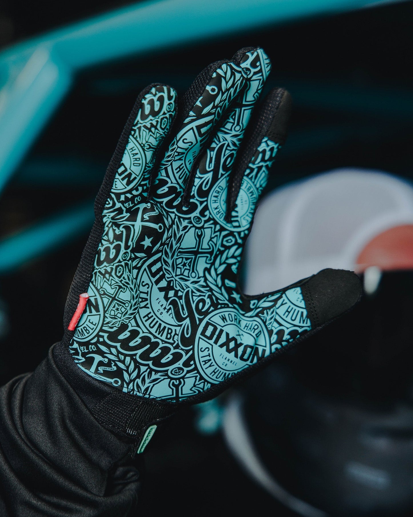 BRAAP Moto Gloves - Aqua Yeww!