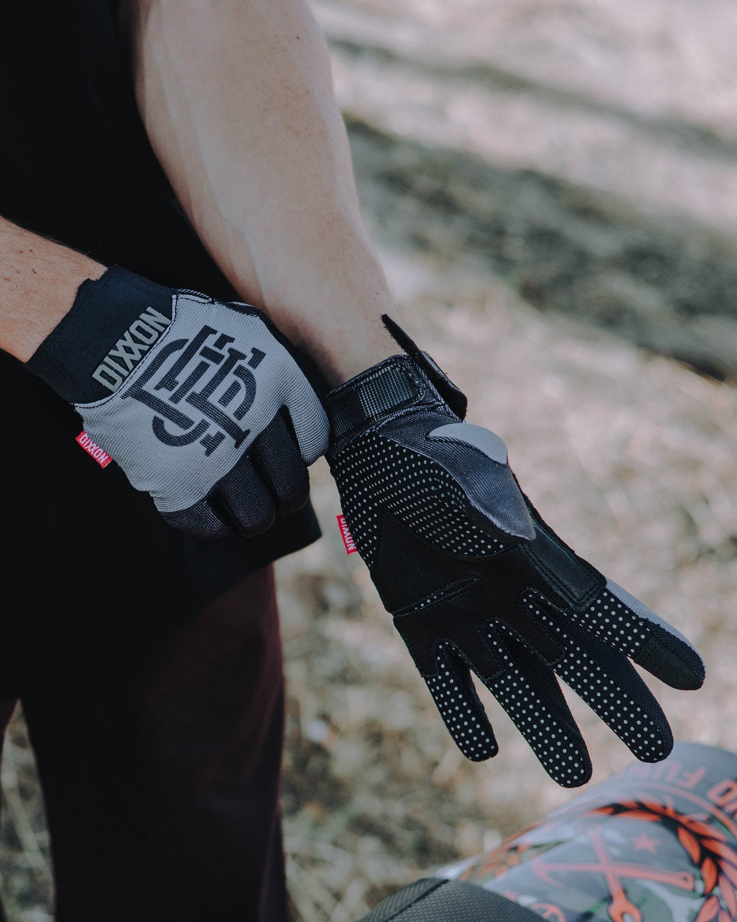 BRAAP Moto Gloves - Badge - Black & Gray