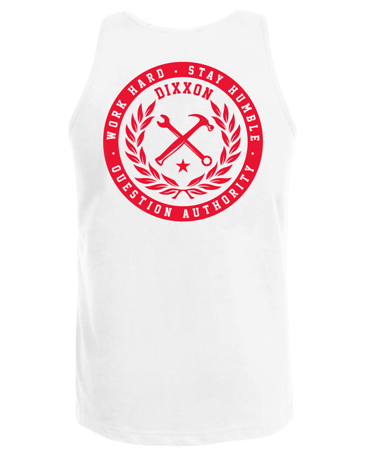 Branded Tank - White & Red